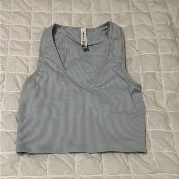 Athleta Light Gray Ribbed Tank Top - Picture 1 of 2